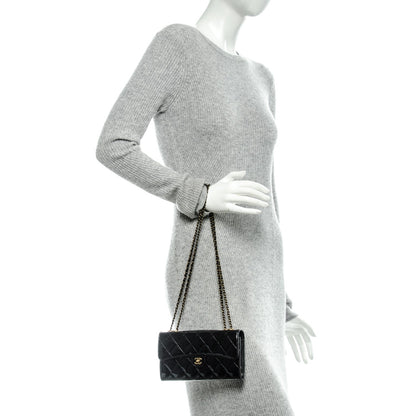 Chanel Patent Goatskin Quilted Small CC Eyelet Wallet On Chain WOC Black 2 of 9