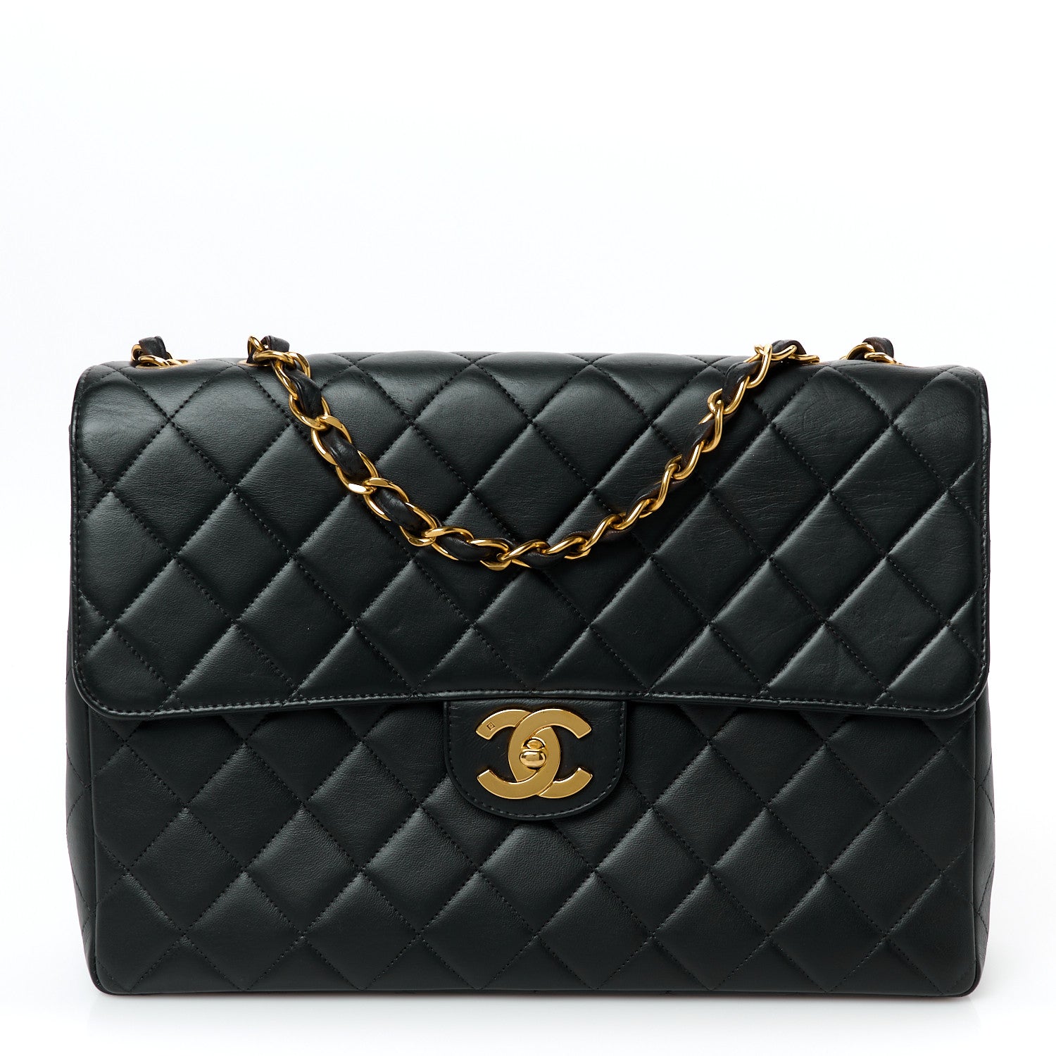 Chanel Lambskin Quilted Jumbo Single Flap Black 1 of 12