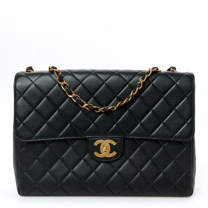 Chanel Lambskin Quilted Jumbo Single Flap Black 1 of 12