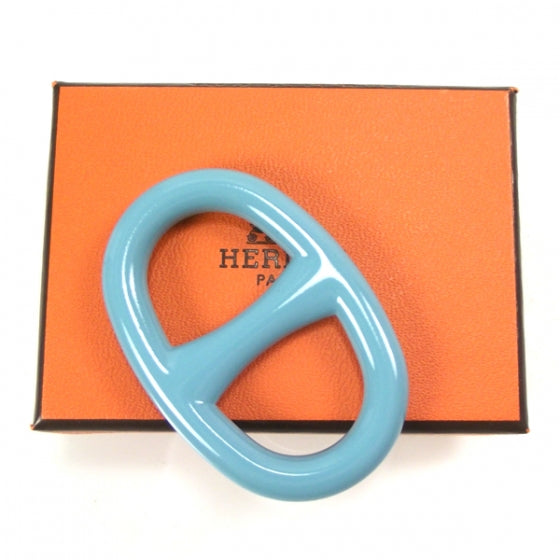 Hermes Lacquer Chain D Ancre Scarf Ring Turquoise 2 of 4