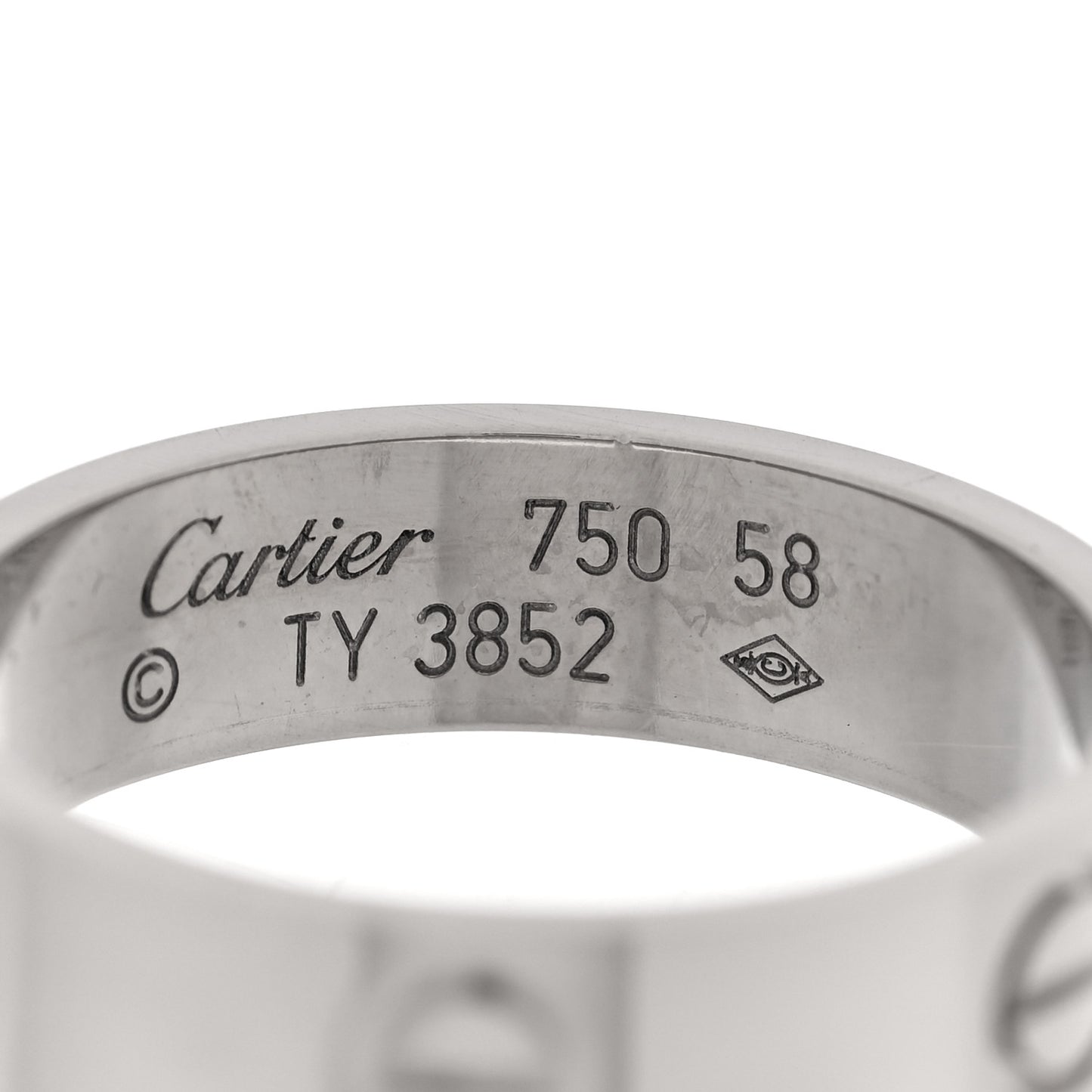 18K White Gold 5.5mm LOVE Ring 58 8.5
