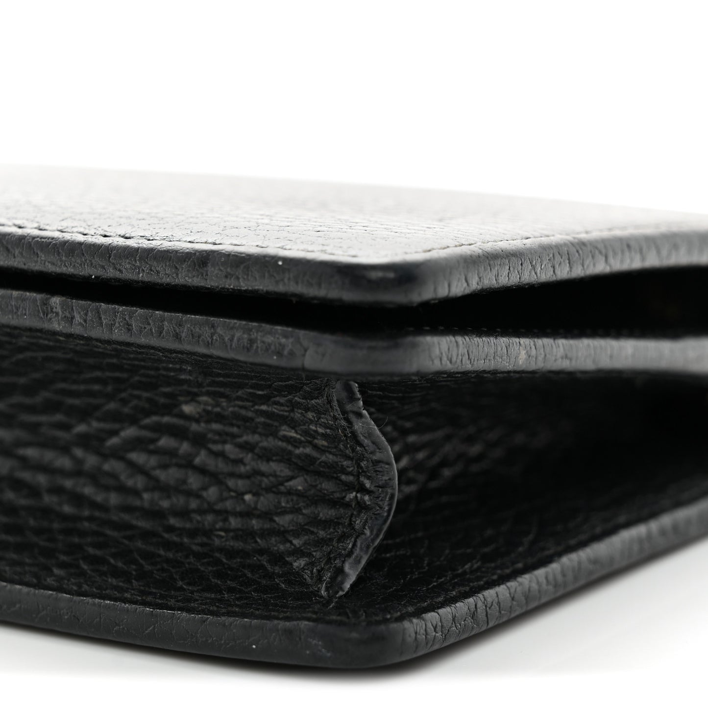 Calfskin Mini GG Marmont Chain Wallet Black