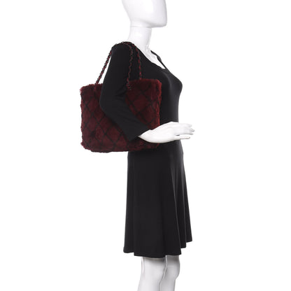 Chanel Lapin Fur Quilt Pattern Tote Red 2 of 11