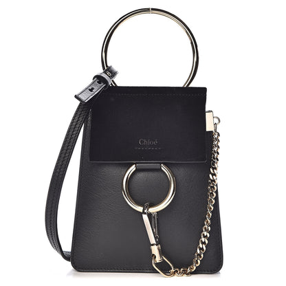 Chloe Suede Calfskin Mini Faye Bracelet Bag Black 1 of 10