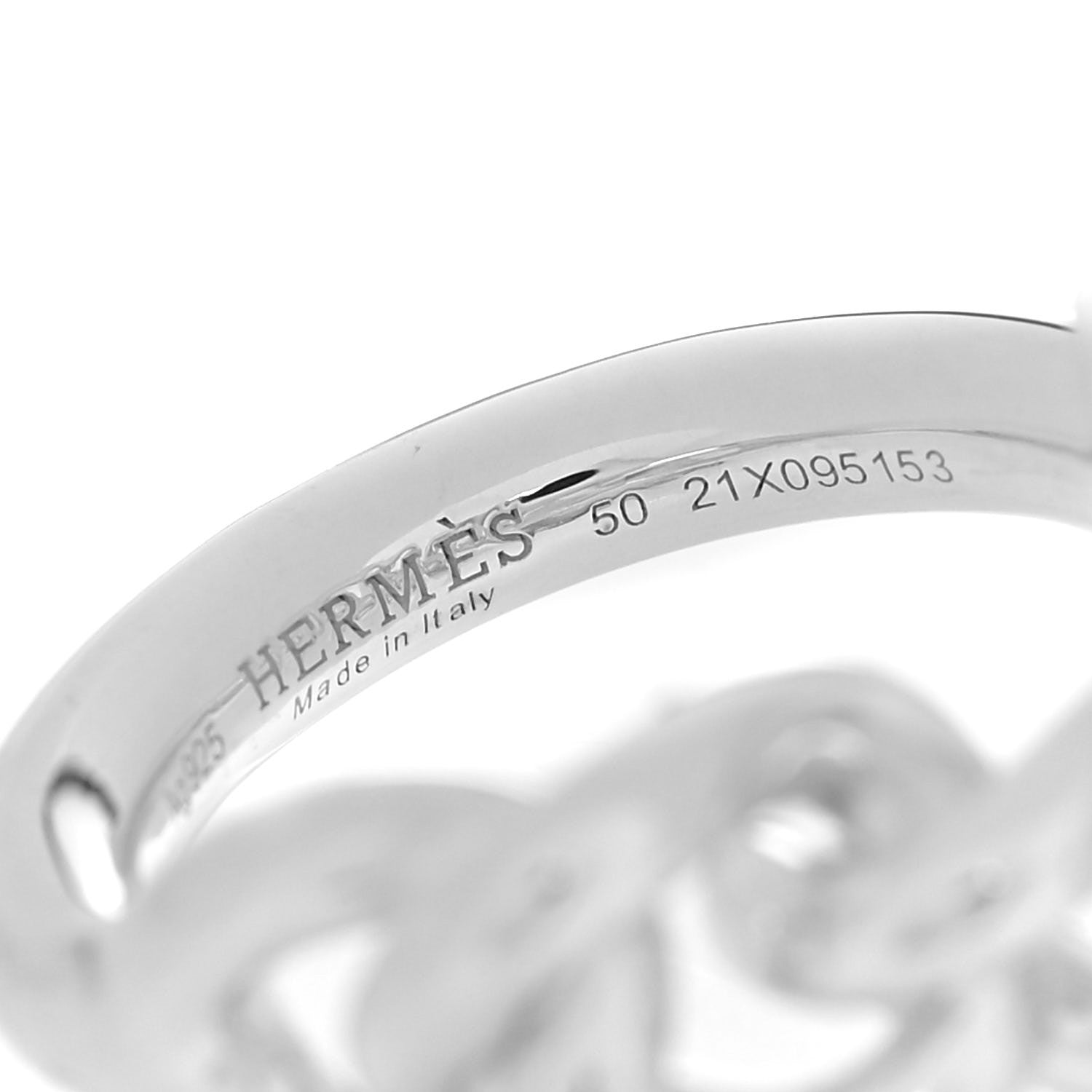Hermes Sterling Silver GM Croisette Ring 50 5.5 4 of 6