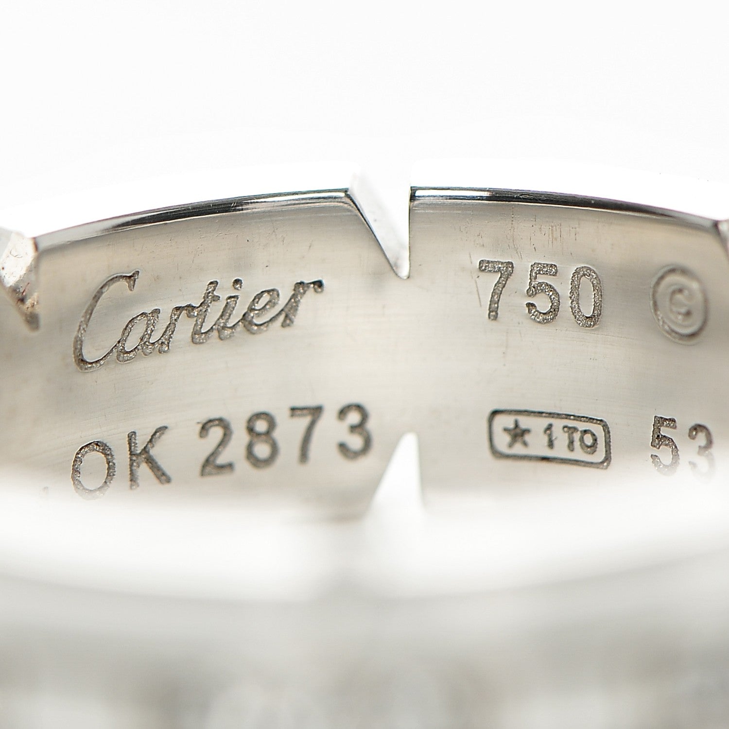 Cartier 18K White Gold Diamond Tank Francaise Ring 53 6.25 3 of 4