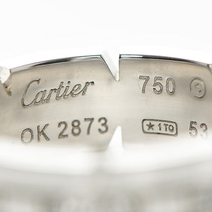 Cartier 18K White Gold Diamond Tank Francaise Ring 53 6.25 3 of 4