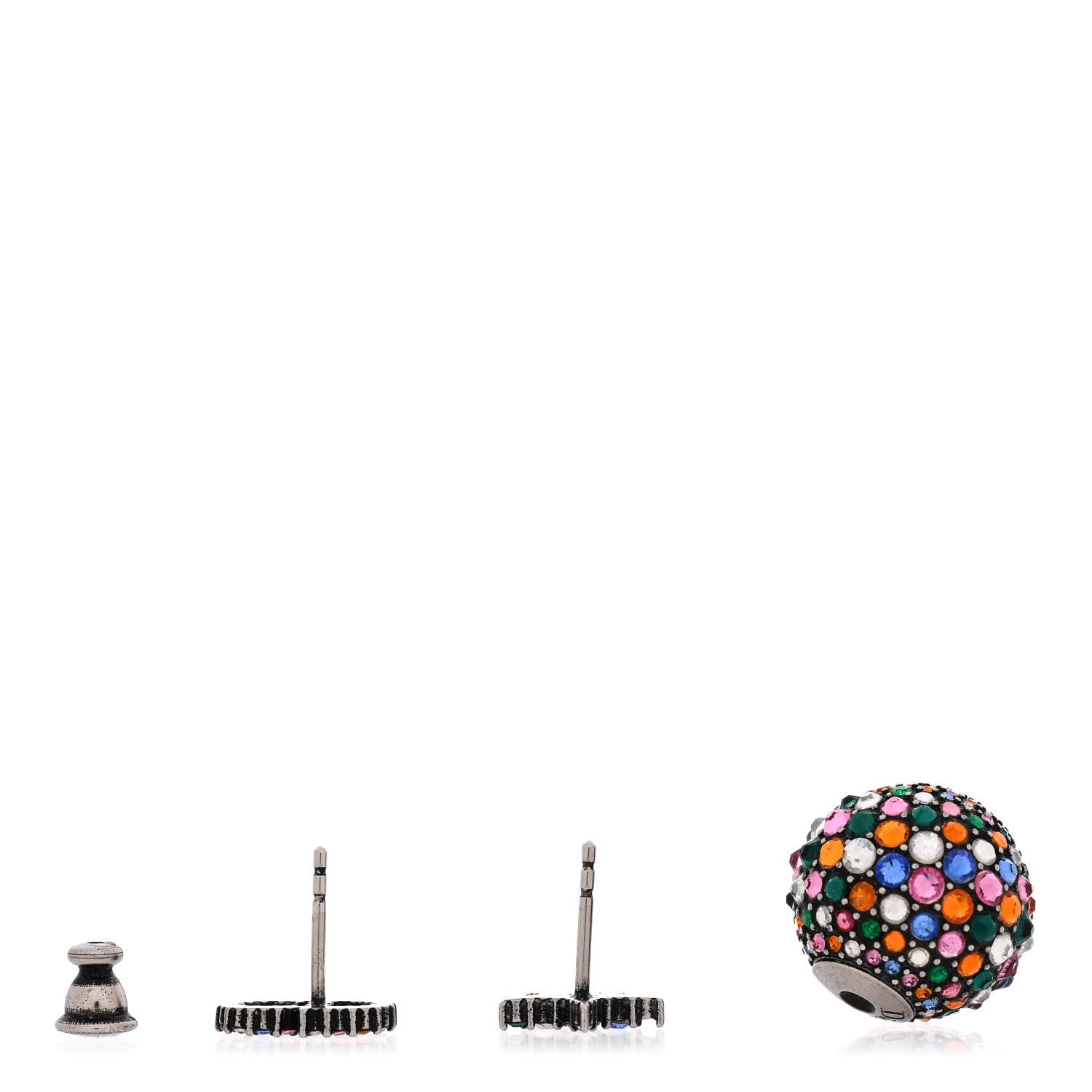 Christian Dior Crystal Mise En Dior Tribal Earrings Multicolor Antique Silver 3 of 4