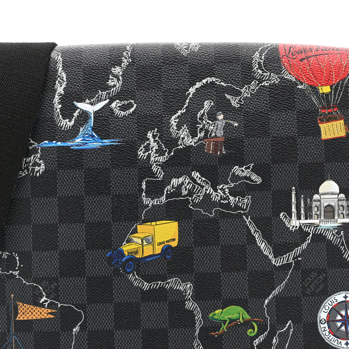 Damier Graphite World Map District PM