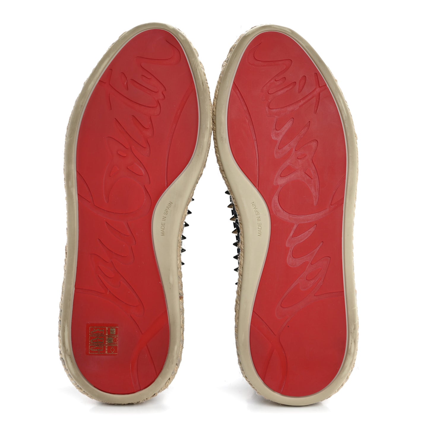 Canvas Espaboat Spikes Flat Espadrilles 37 Black