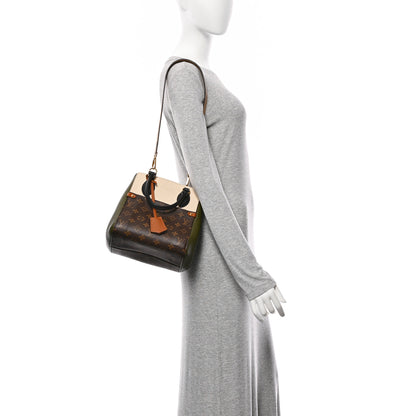 Louis Vuitton Calfskin Monogram Fold Tote PM Cream Khaki Black 2 of 9
