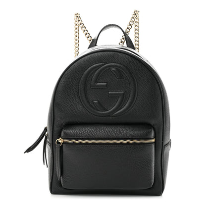 Gucci Pebbled Calfskin Soho Chain Backpack Black 1 of 17