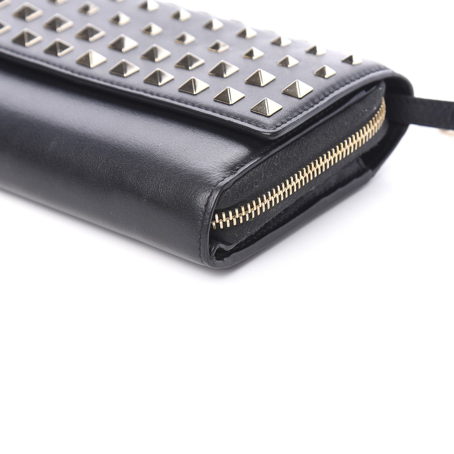 Vitello Rockstud Carry Secrets Continental Wallet On Chain Black