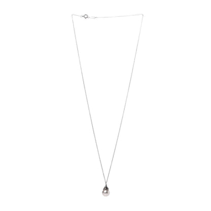 Tiffany Sterling Silver Pearl Ziegfeld Drop Pendant Necklace 3 of 6
