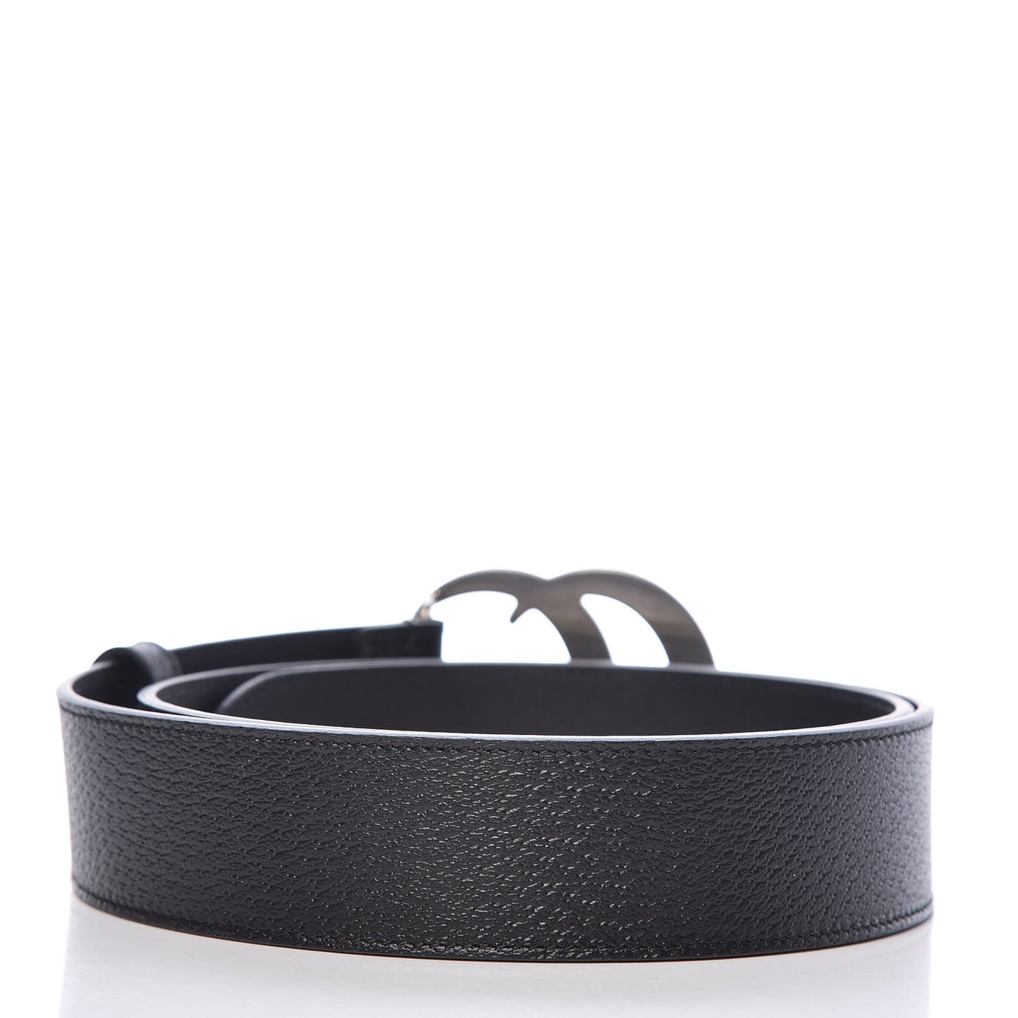 Textured Dollar Calfskin Nickel Double G 40mm Belt 90 36 Black