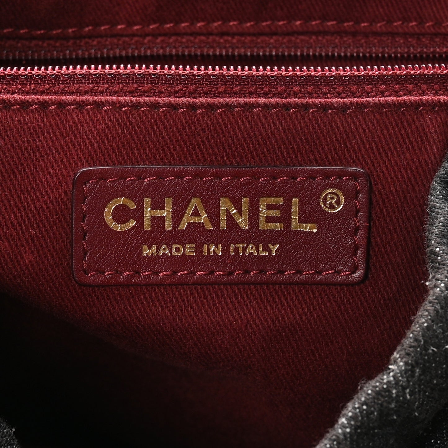 Denim Calfskin Quilted Backpack Dark Grey Black