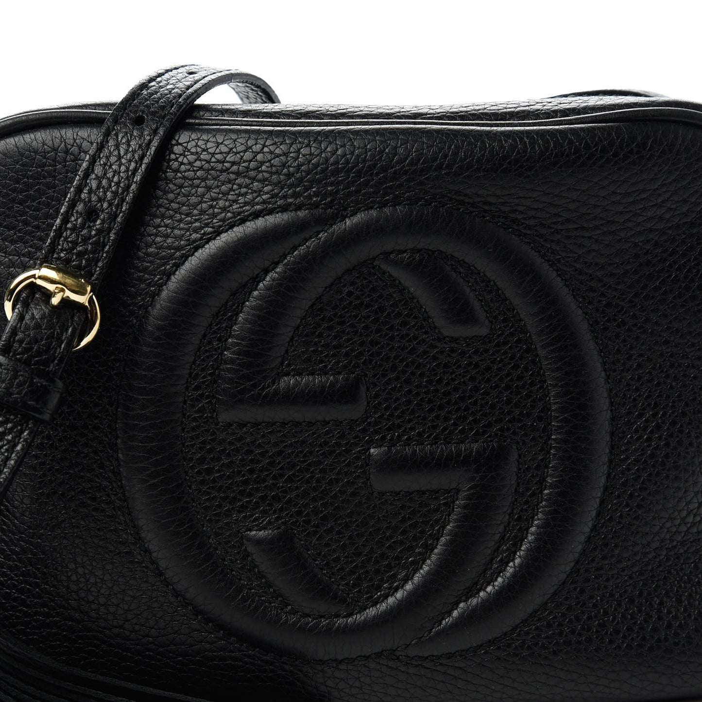 Pebbled Calfskin Small Soho Disco Bag Black