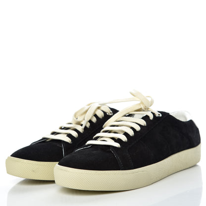 Saint Laurent Distressed Suede Womens Court Classic Sneakers 39 Black 3 of 9