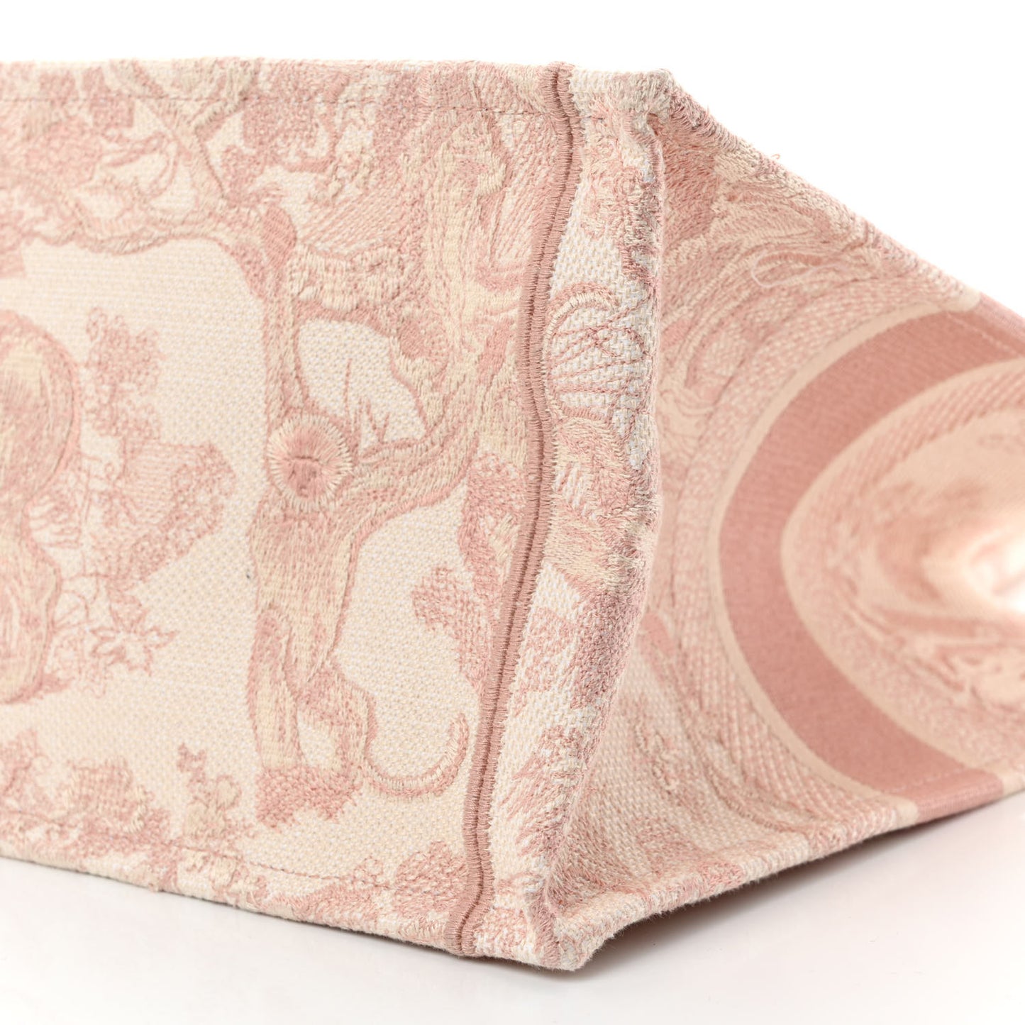 Canvas Embroidered Medium Dioriviera Toile De Jouy Book Tote Rose