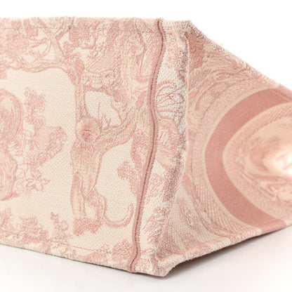 Christian Dior Canvas Embroidered Medium Dioriviera Toile De Jouy Book Tote Rose 10 of 10