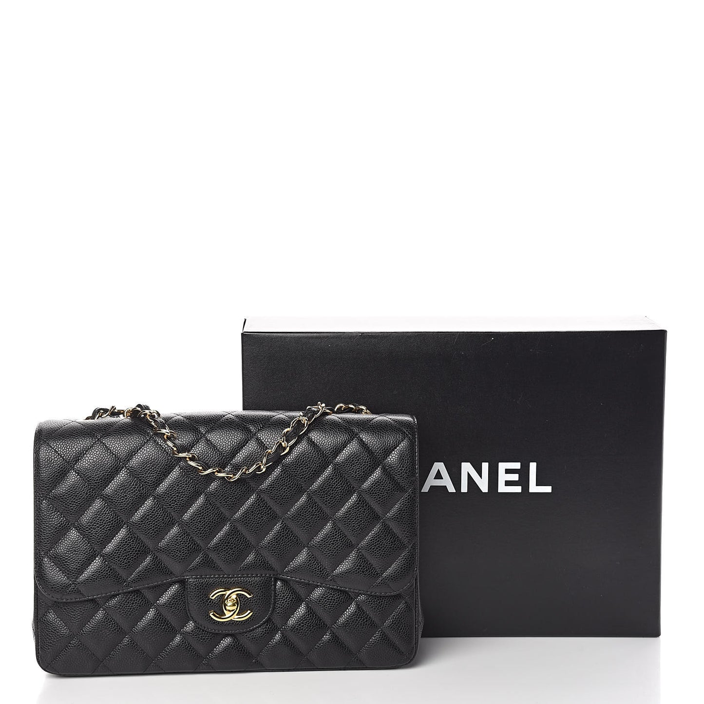 Caviar Quilted Jumbo Single Flap Black