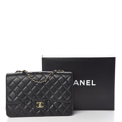 Chanel Caviar Quilted Jumbo Single Flap Black 12 of 12
