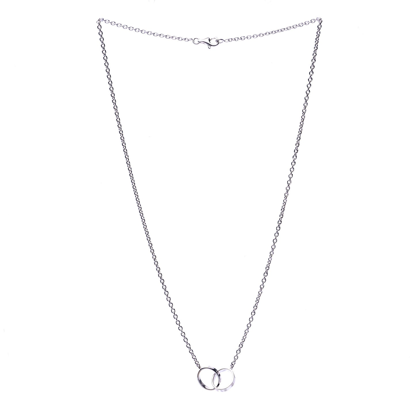 18K White Gold Interlocking LOVE Necklace