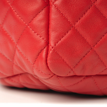 Chanel Lambskin Quilted Small CC Chain Drawstring Bucket Bag Red 9 of 10