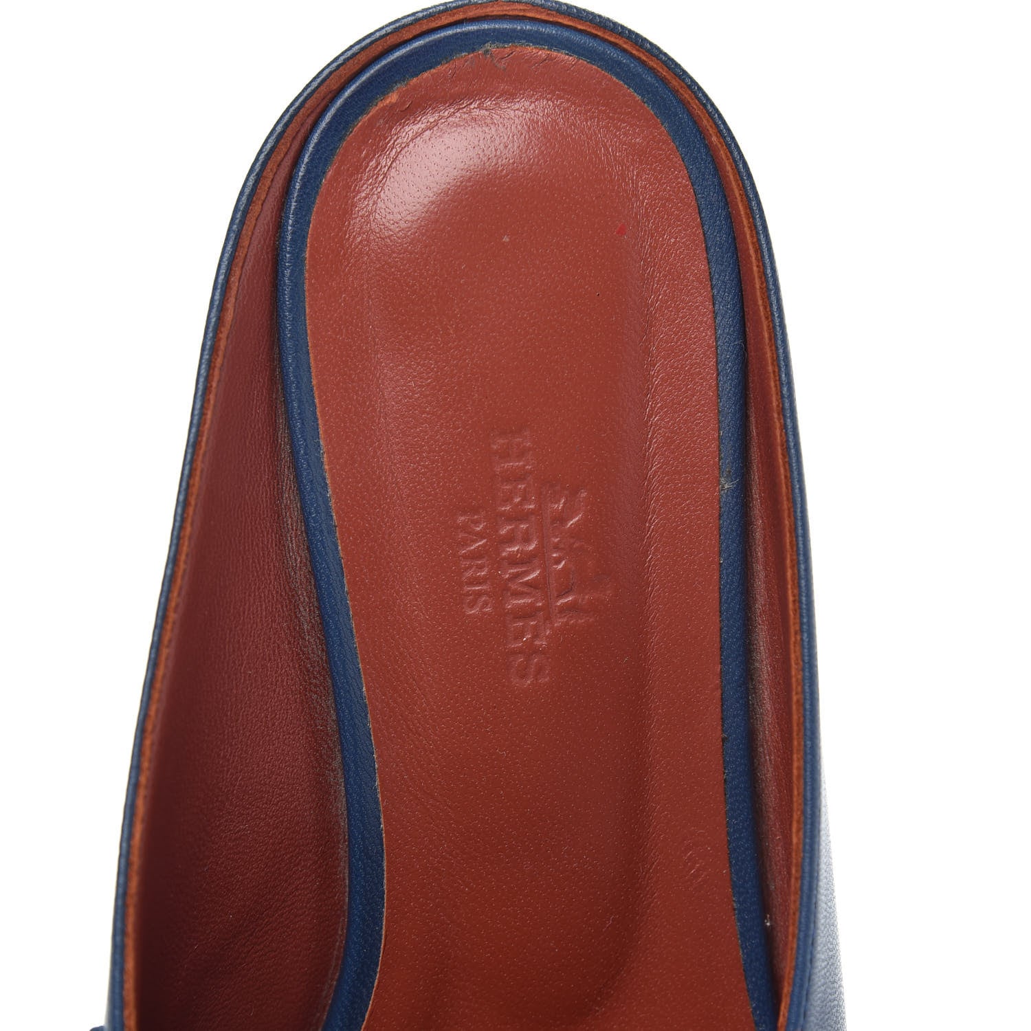 Hermes Goatskin Rivoli Mules 36 Bleu Maritime 6 of 11