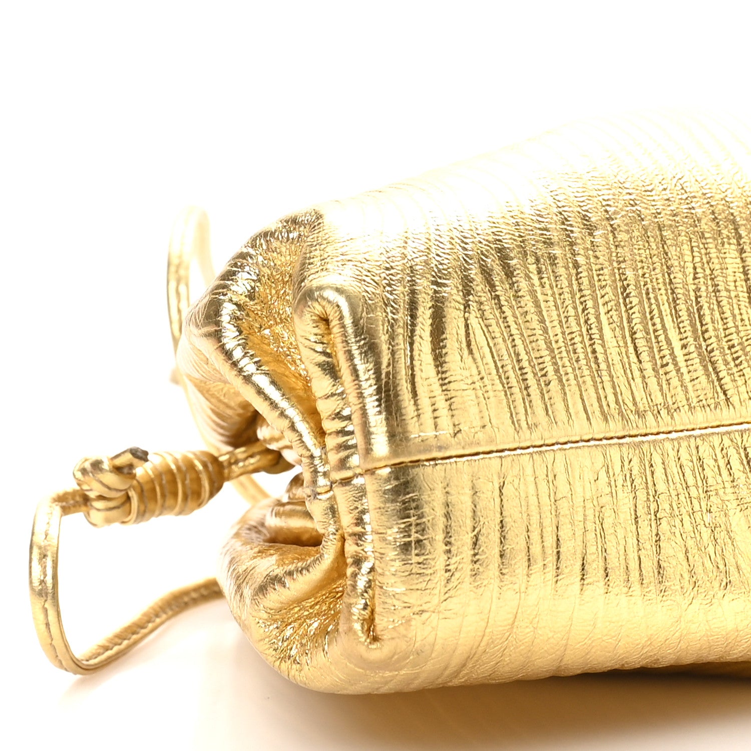 Bottega Veneta Metallic Bark Calfskin The Mini Pouch Gold 8 of 9