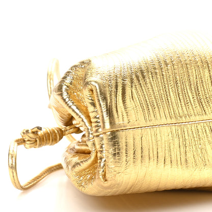 Bottega Veneta Metallic Bark Calfskin The Mini Pouch Gold 8 of 9