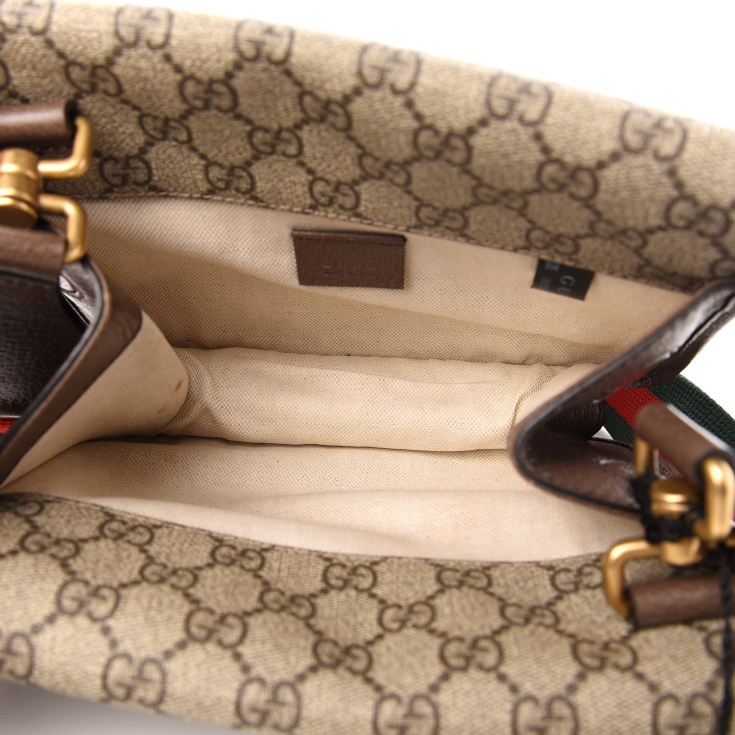 GG Supreme Monogram Web Small Neo Vintage Double Flap Messenger Bag Beige New Acero