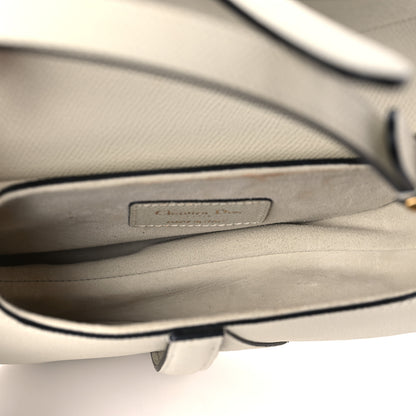 Christian Dior Grained Calfskin Mini Saddle Bag With Strap White 5 of 11