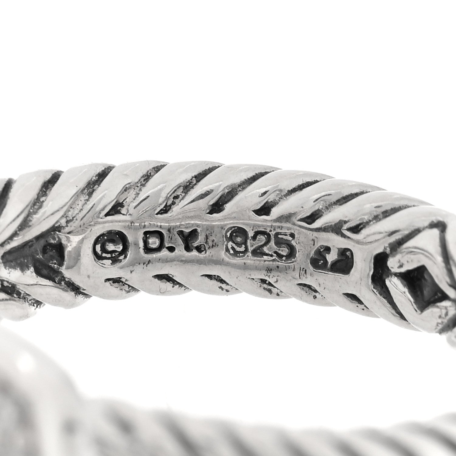 David Yurman Sterling Silver Diamond Black Onyx 7mm Petite Albion Ring 53 6.5 4 of 4