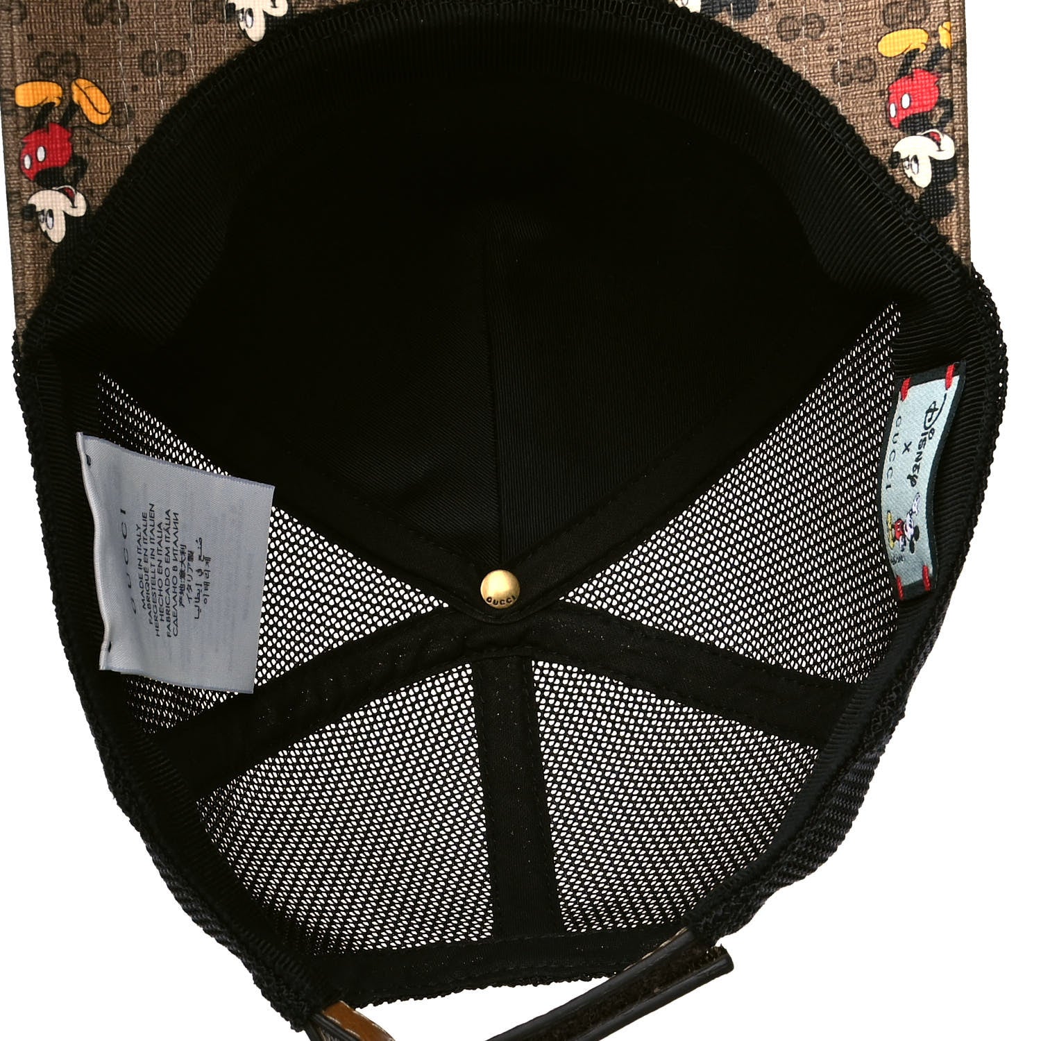 Gucci X DISNEY Mini Vintage GG Supreme Monogram Mickey Mouse Baseball Hat S Beige Vintage Sun Oil 4 of 4