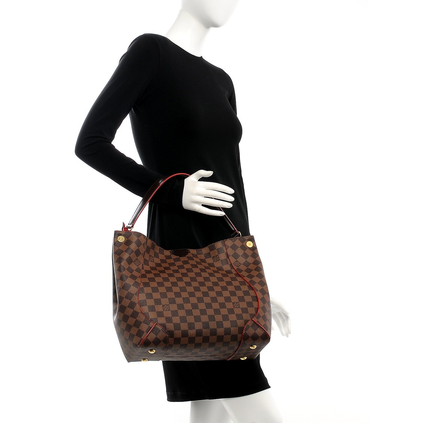 Damier Ebene Caissa Hobo Cherry