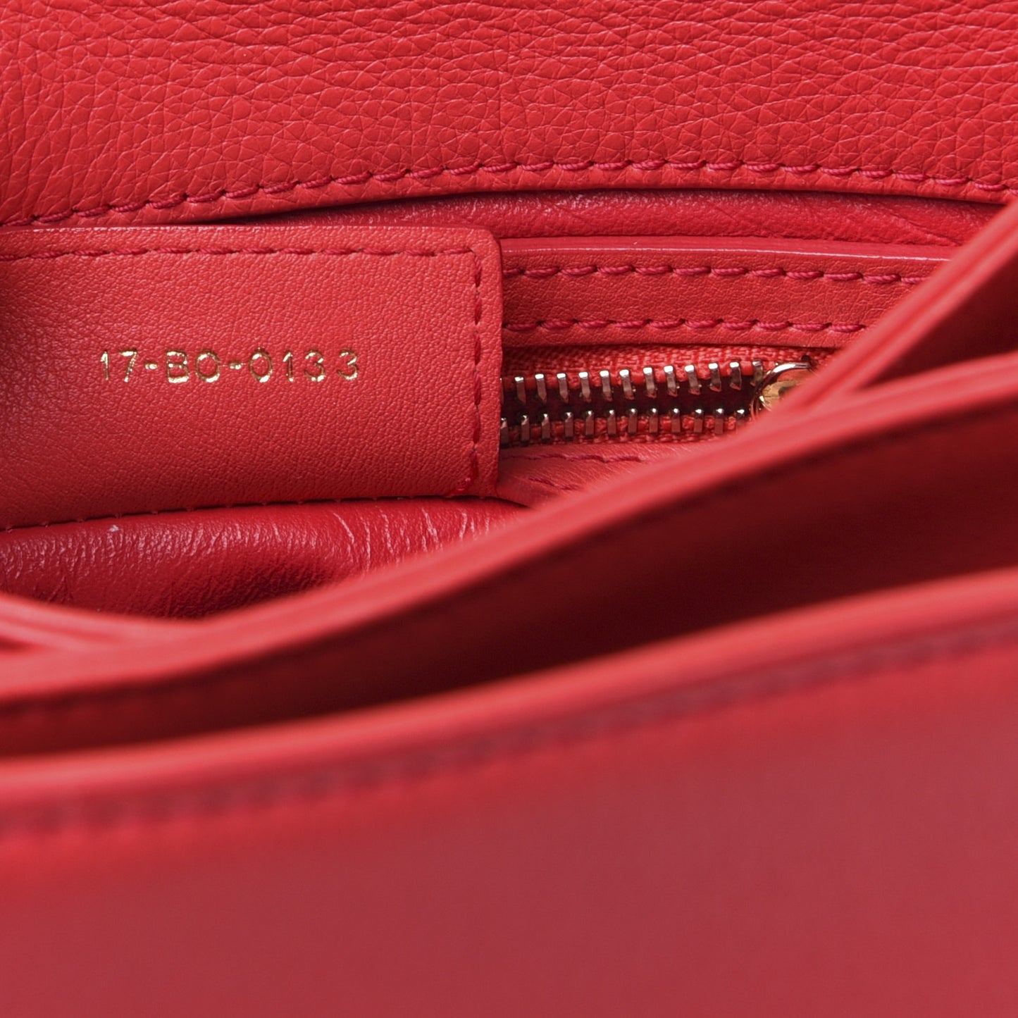 Calfskin Small Diorling Red
