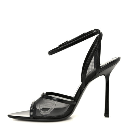 Saint Laurent Tulle Missy 110 Ankle Strap Sandals 37.5 Black 1 of 9