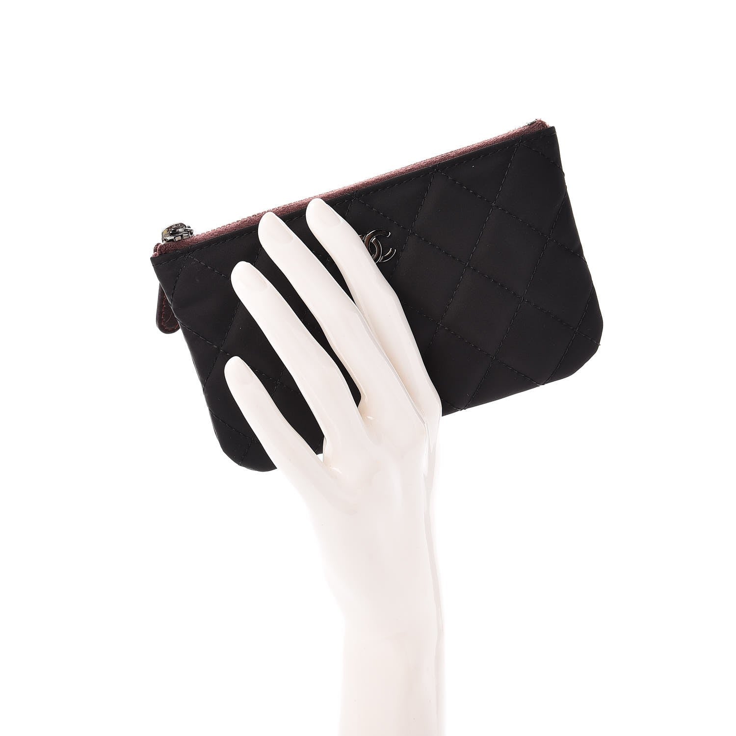 Chanel Nylon Quilted Small Cosmetic Case Black 2 of 7