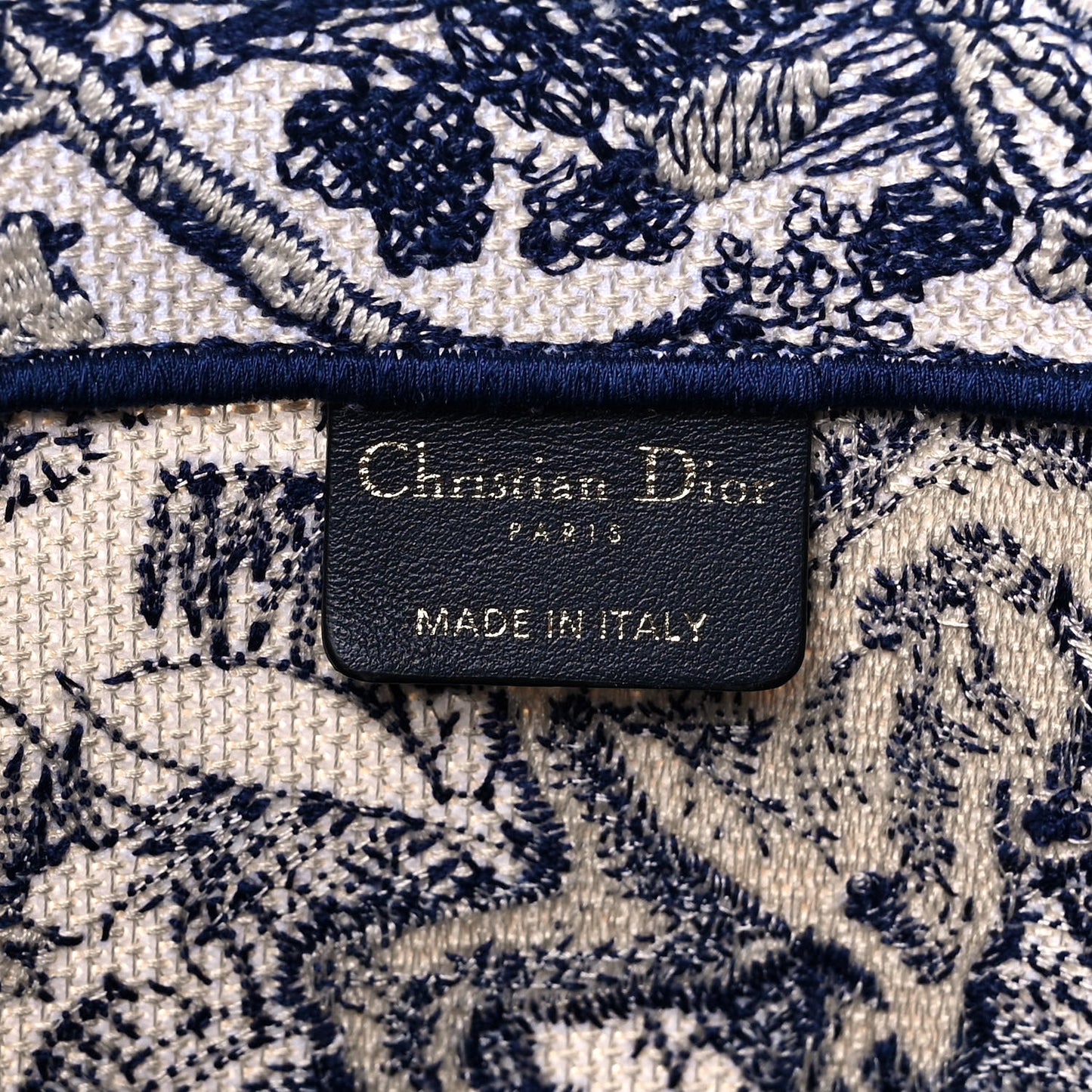Canvas Embroidered Large Dioriviera Toile De Jouy Book Tote Blue