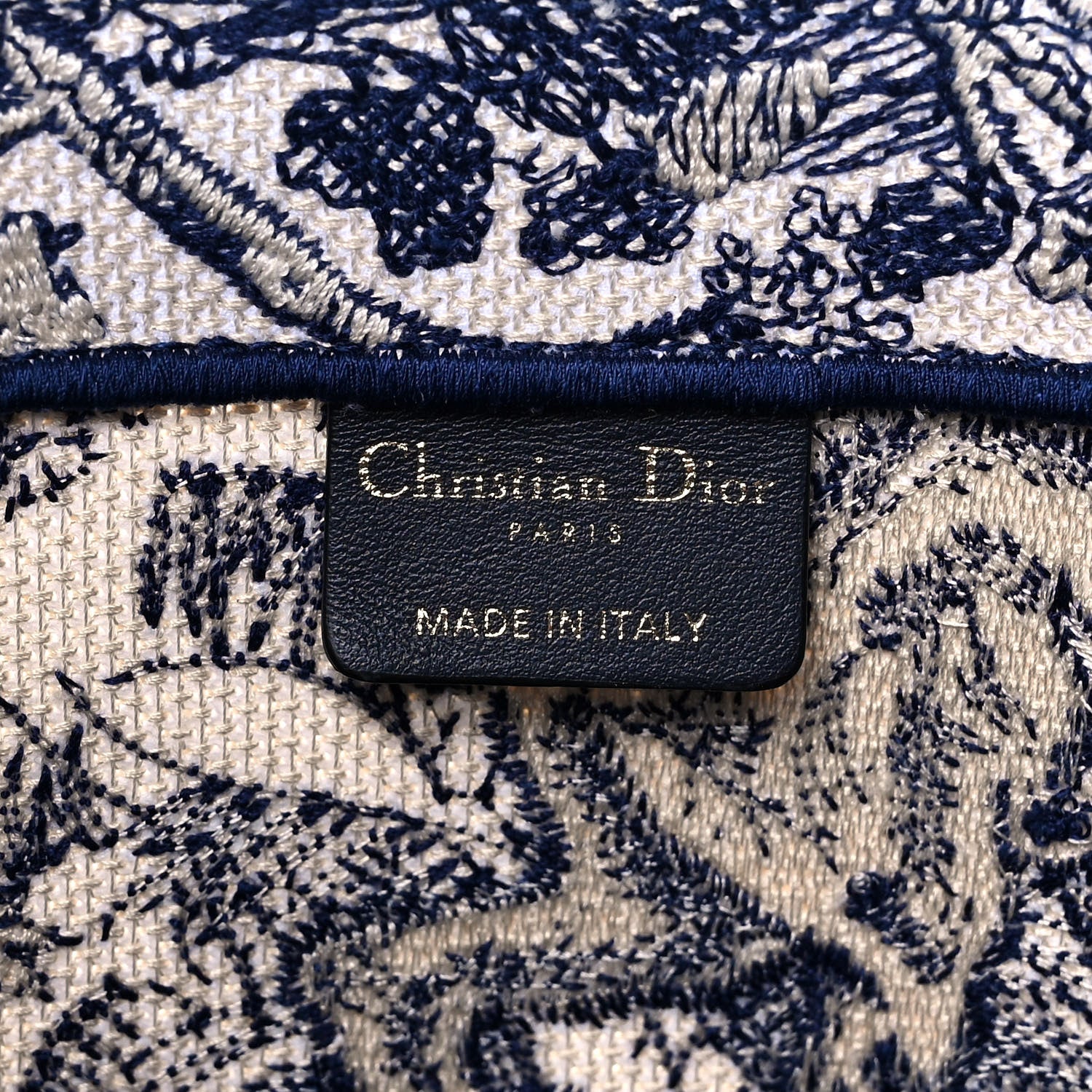 Christian Dior Canvas Embroidered Large Dioriviera Toile De Jouy Book Tote Blue 10 of 13