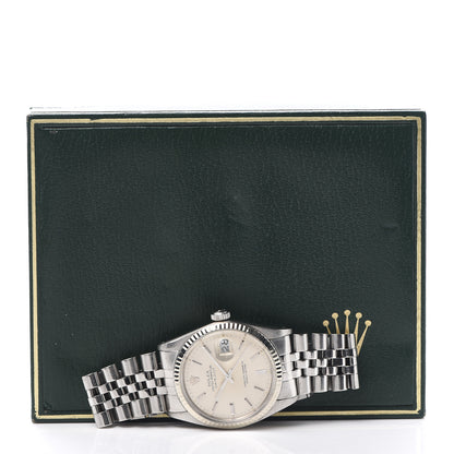 Rolex Stainless Steel 18K White Gold 36mm Oyster Perpetual Datejust Watch Silver 16234 5 of 5