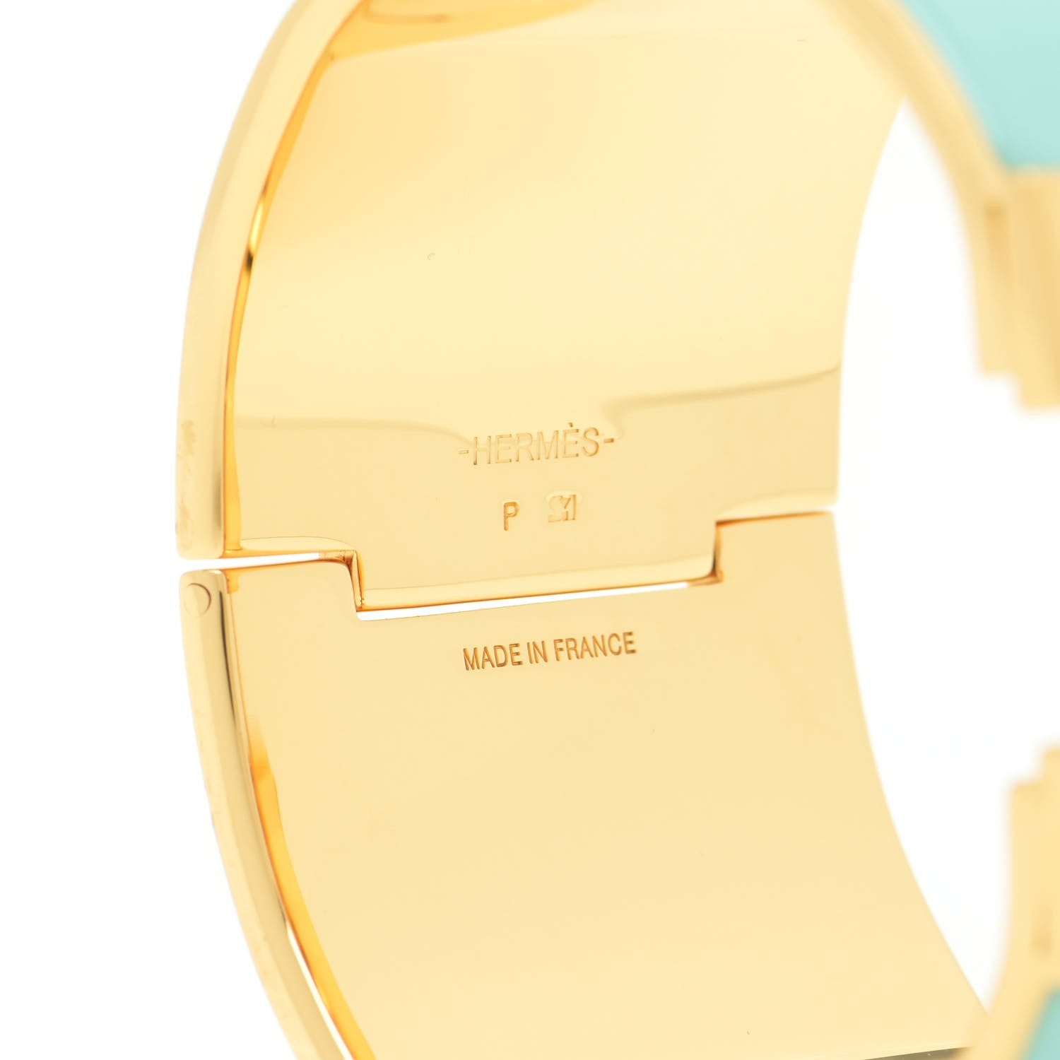 Hermes Enamel Extra Wide Clic Clac H Bracelet PM Lagon 5 of 6