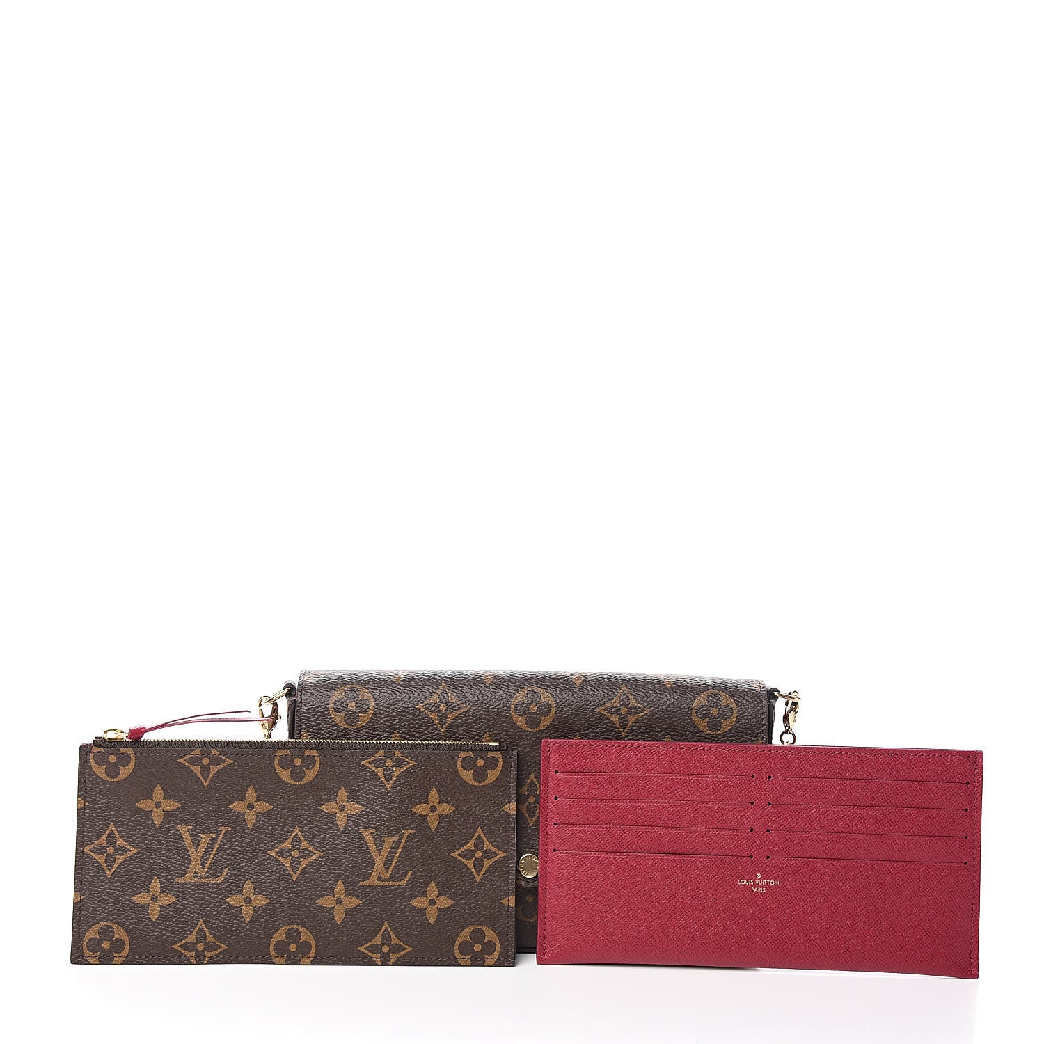 Louis Vuitton Monogram Pochette Felicie Chain Wallet Fuchsia 10 of 11