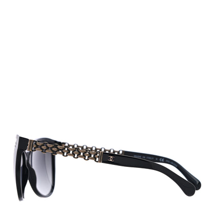 Chanel Acetate Polarized Cat Eye Chain Sunglasses 5326 Black 2 of 7