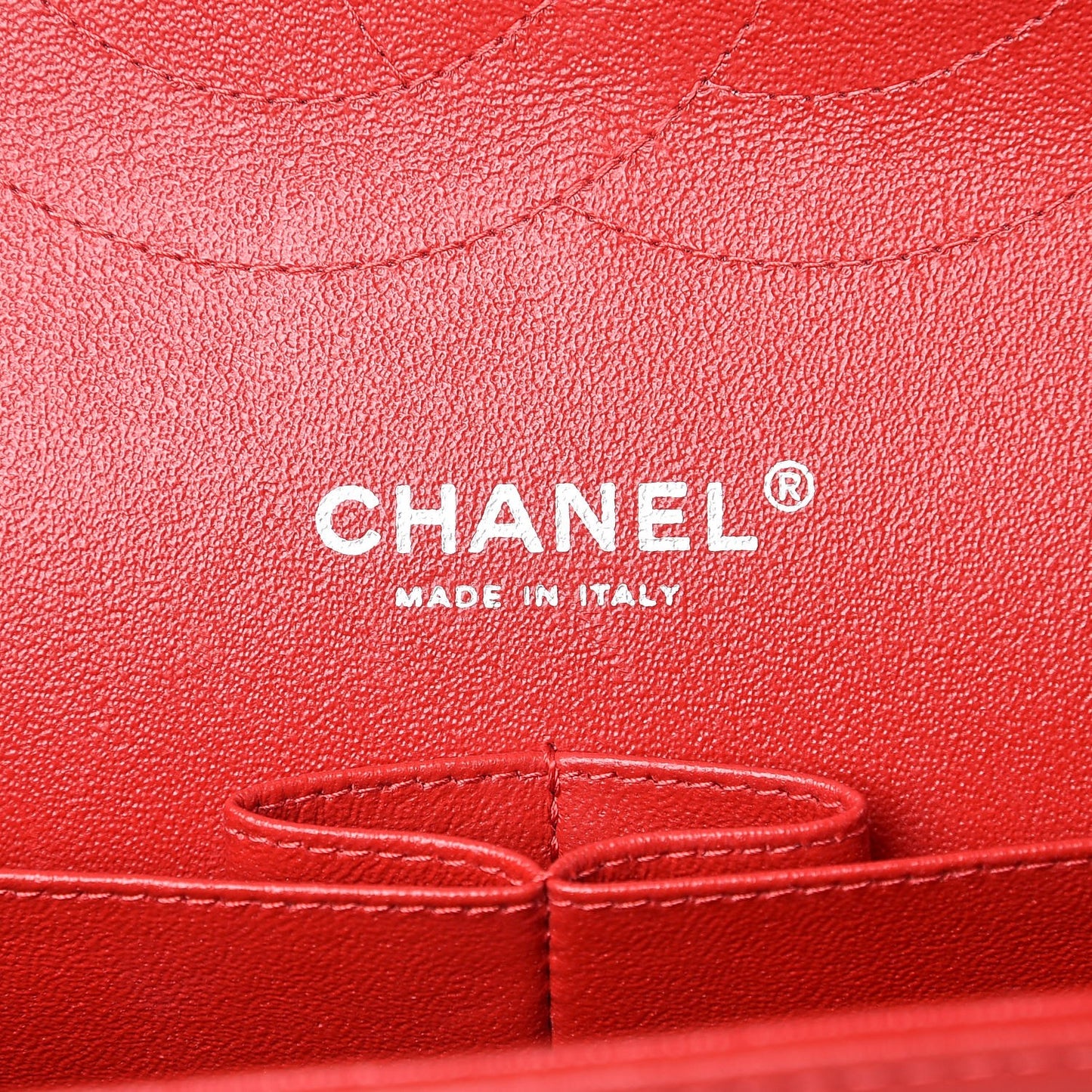 Lambskin Quilted Jumbo Double Flap Red