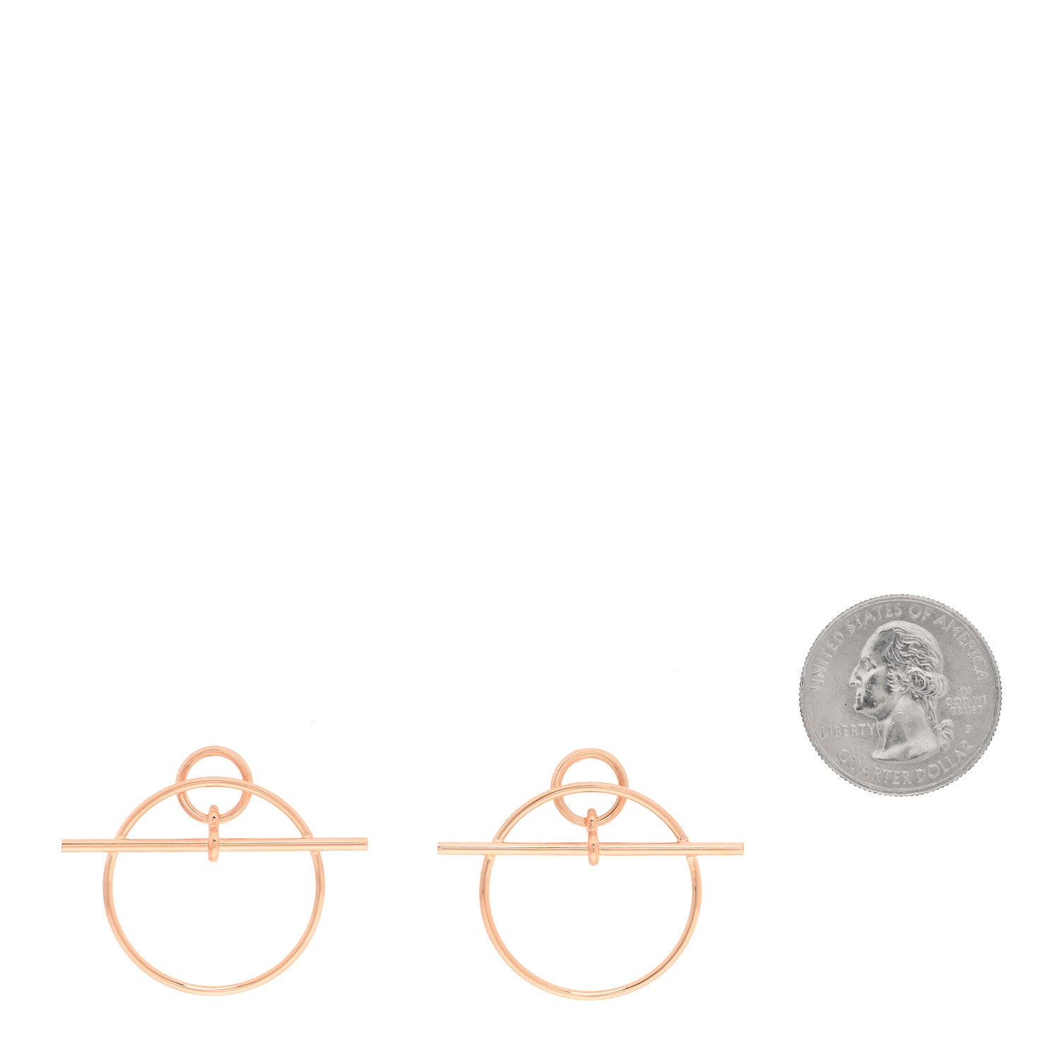 Hermes 18K Rose Gold PM Loop Earrings 2 of 5