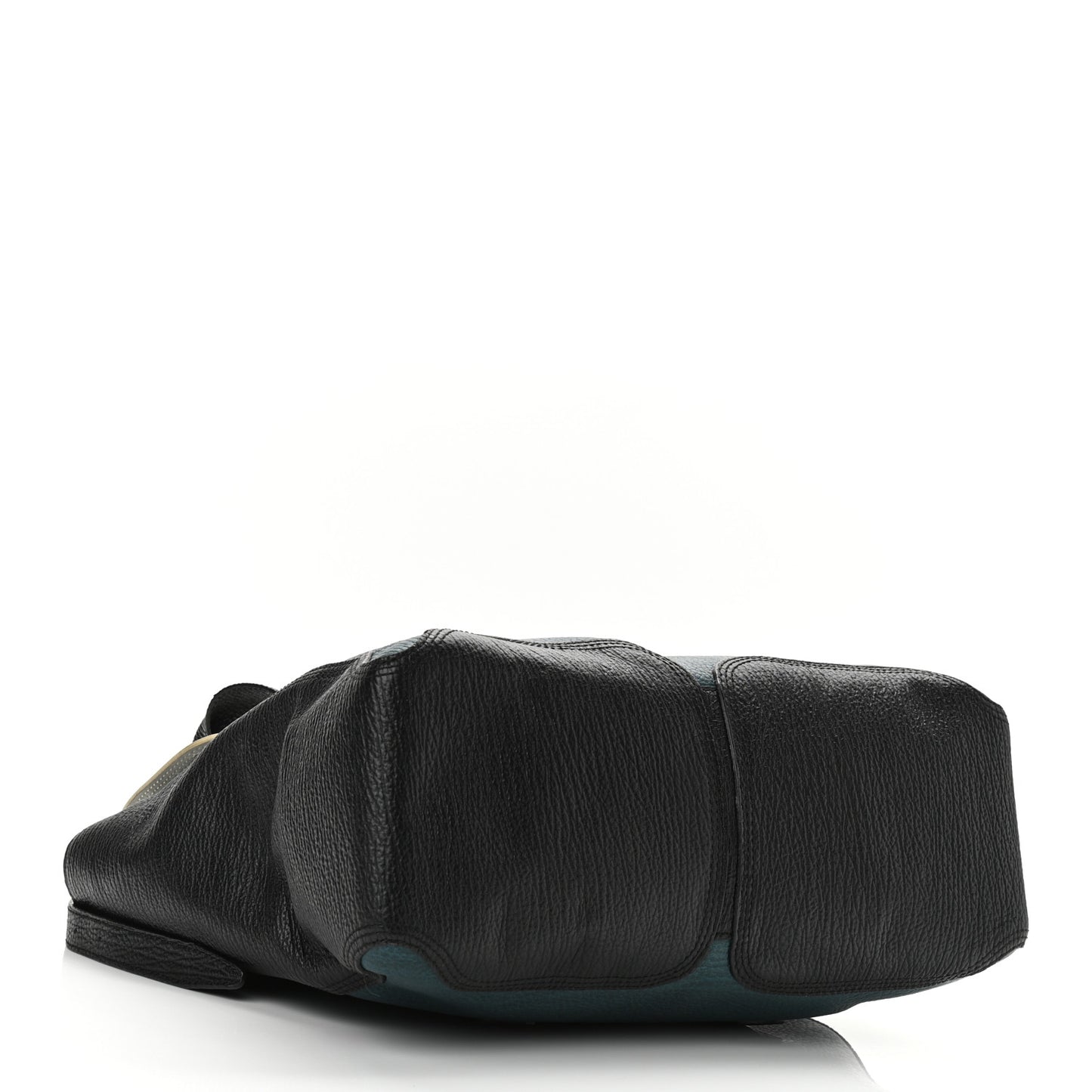 Textured Calfskin Colorblock Large Pashli Satchel Dark Teal