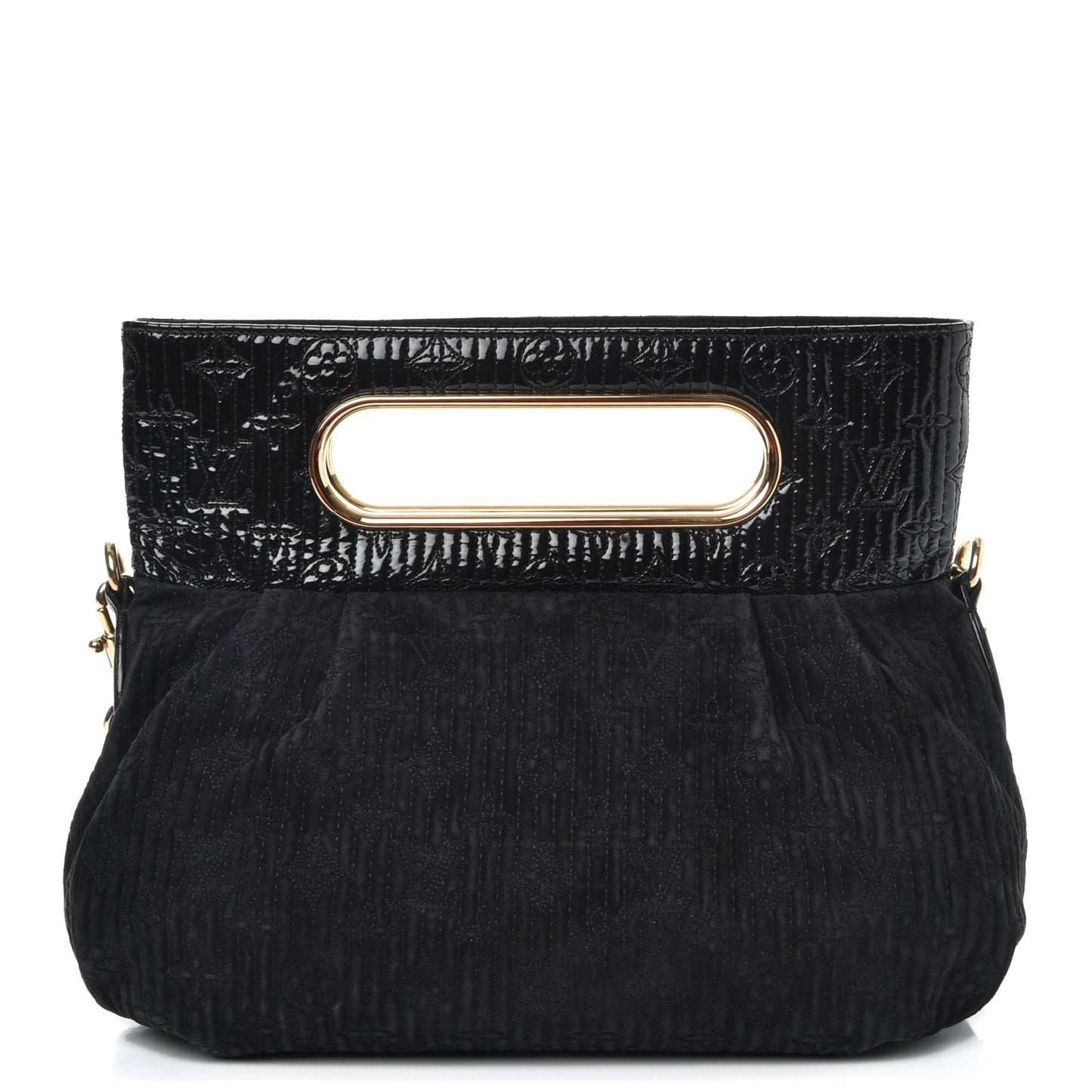 Suede Monogram Motard Afterdark Clutch Black