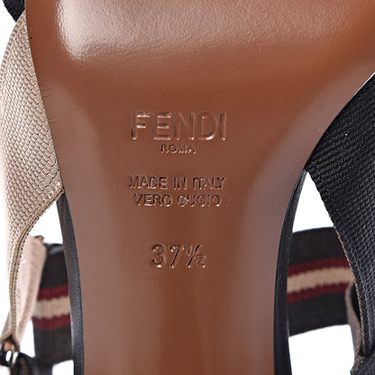 Fendi Technical Mesh Colibri 85mm Slingback Sandals 37.5 Black Multicolor 7 of 9